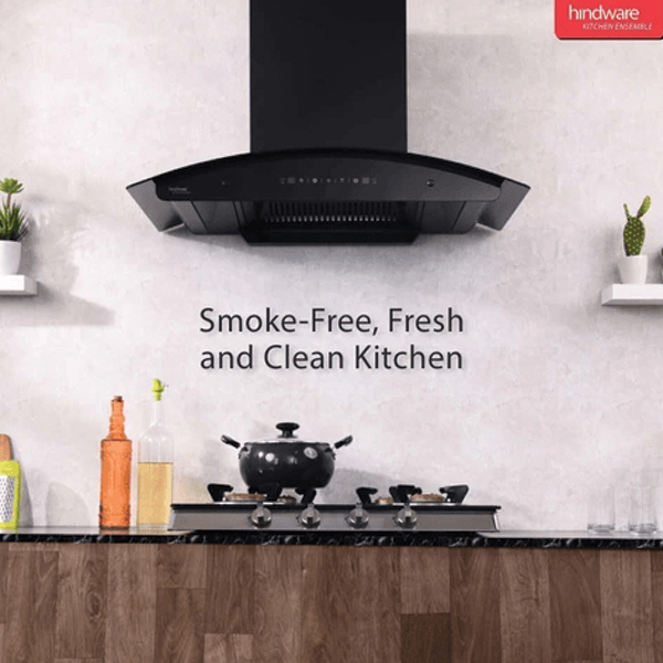 Hindware Smart Appliances Nadia IN 90 cm 1500 m?/hr Auto Clean Wall Mounted Black 1500 CMH Chimney - Image 2